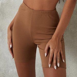 Ronny Kobo Soft Long Biker Shorts Camel Brown